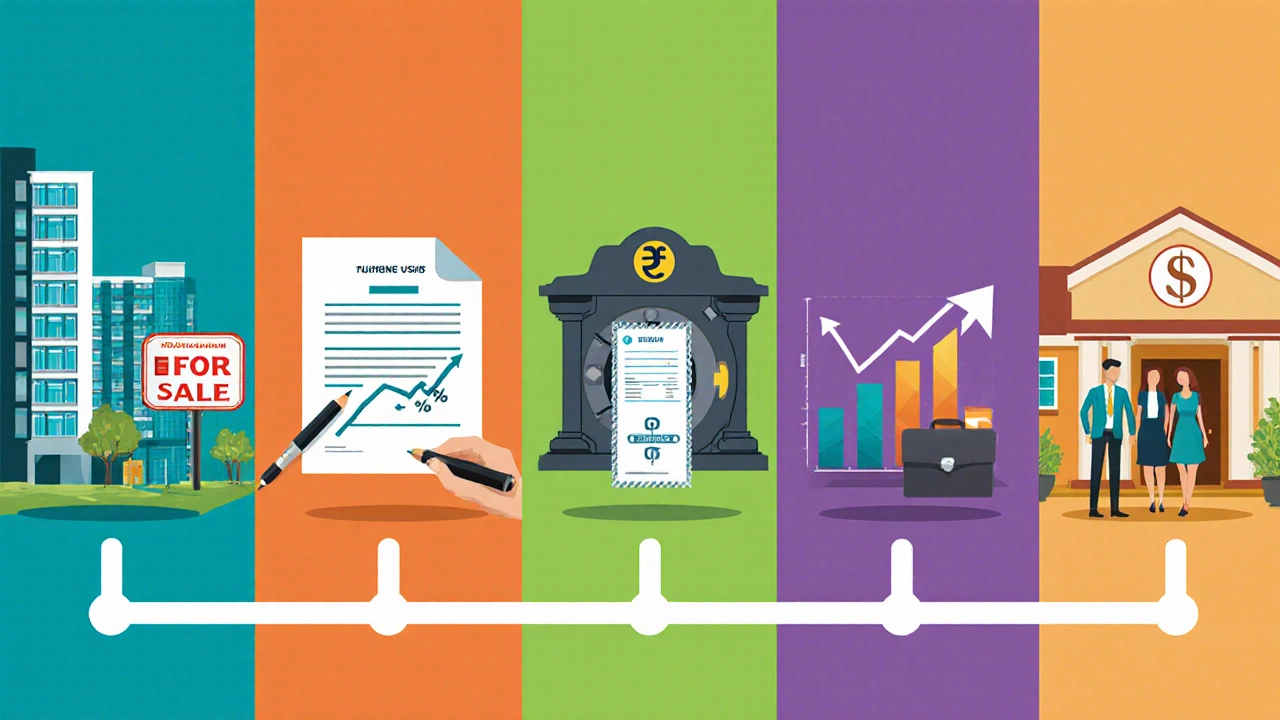Пять панелей показывают варианты использования капитала: жильё, ипотека, депозит, ПИФ, образование.