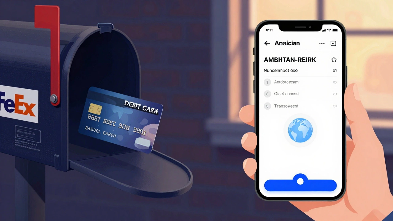 Дебетовая карта американского банка доставляется в почтовый ящик в Москве.