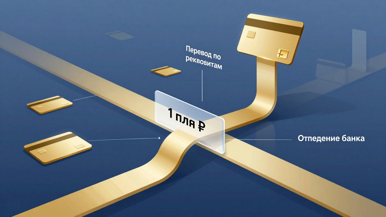 Абстрактная схема финансовых переводов с ограничениями и альтернативными путями