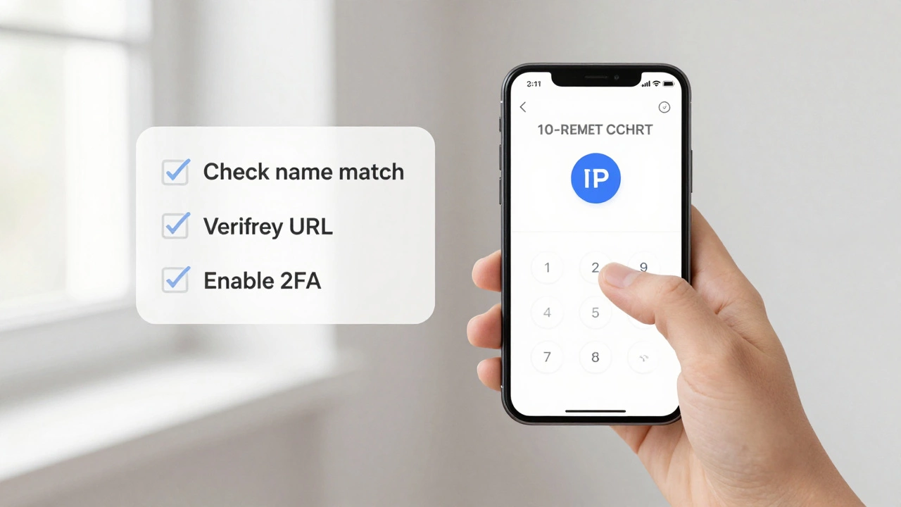 Рука подтверждает тестовый перевод с контрольным списком безопасности.