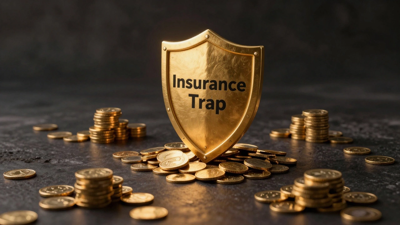 Золотой щит, прикрывающий лишь часть монет, как символ лимита страхования вкладов